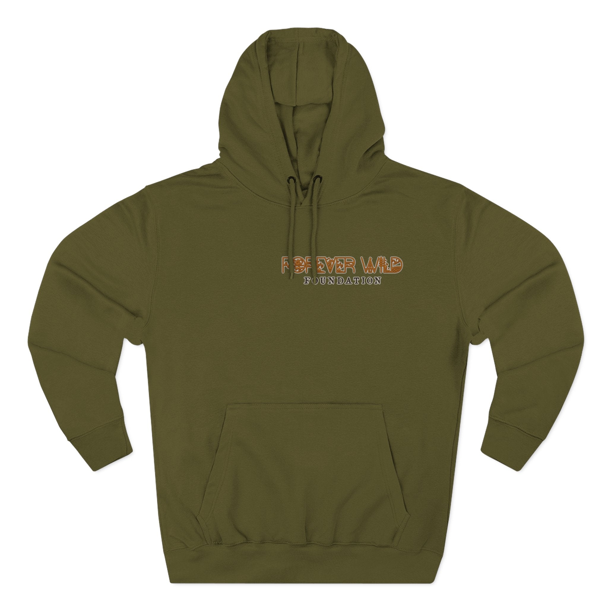 Forever Wild Foundation logo Hoodie | White pullover, wildlife lettering