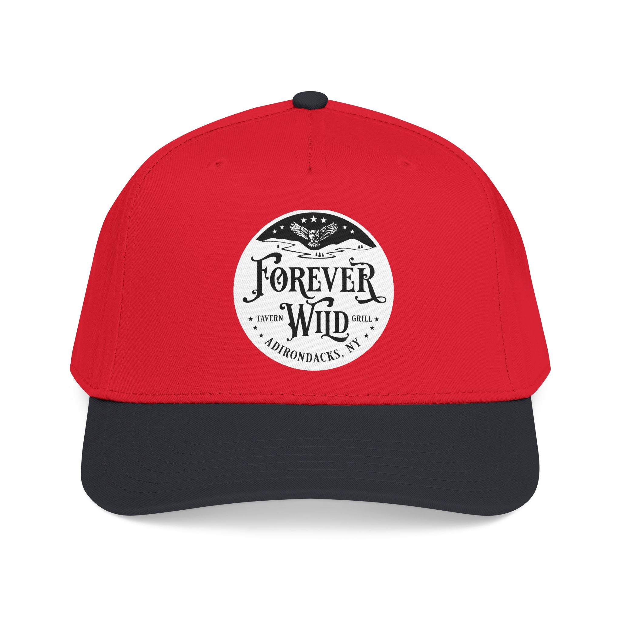 Forever Wild Tavern circle logo Mid Profile Baseball Cap | Outdoor Adventure, Adirondacks emblem