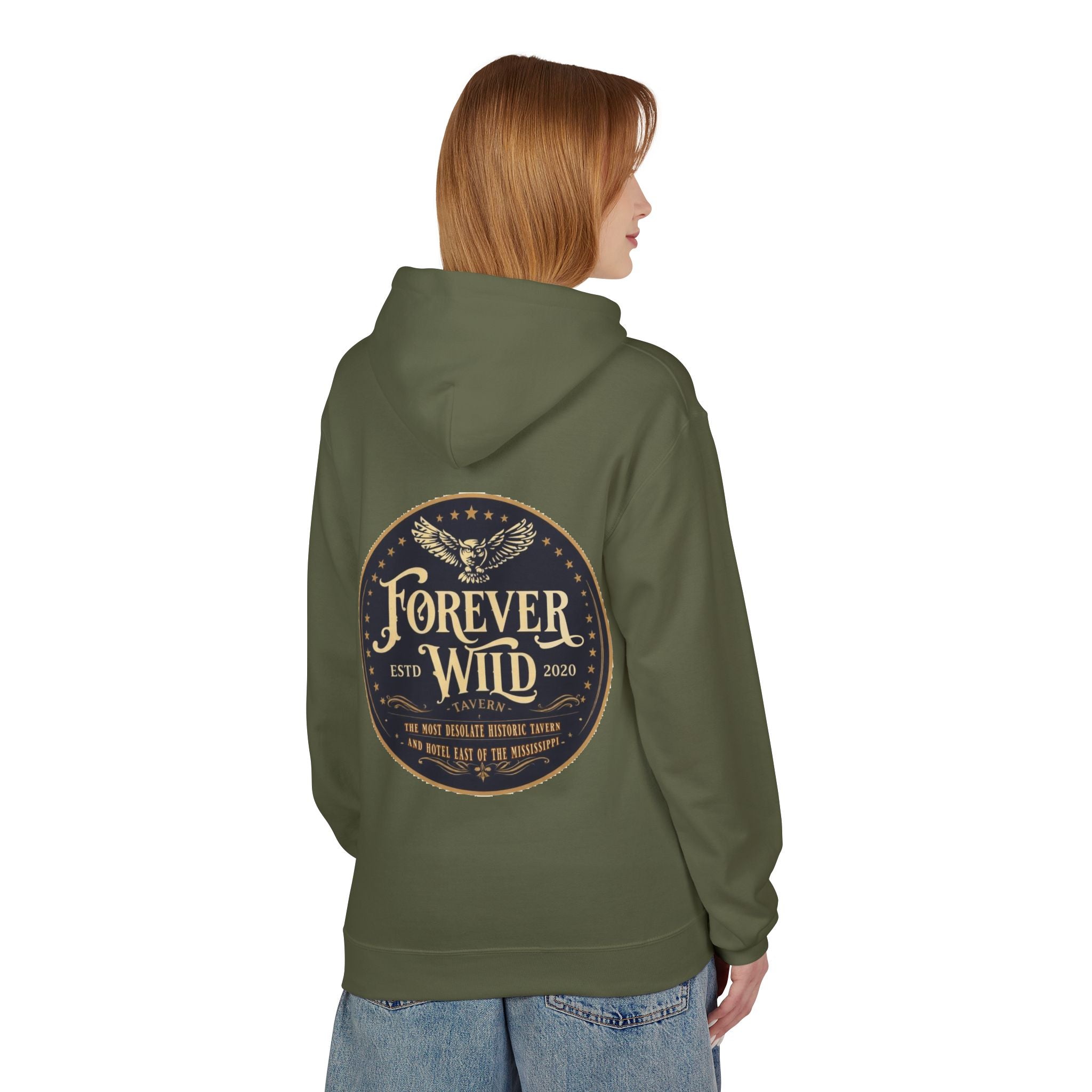 Forever Wild Tavern Hoodie — Historic Logo Large Front Logo