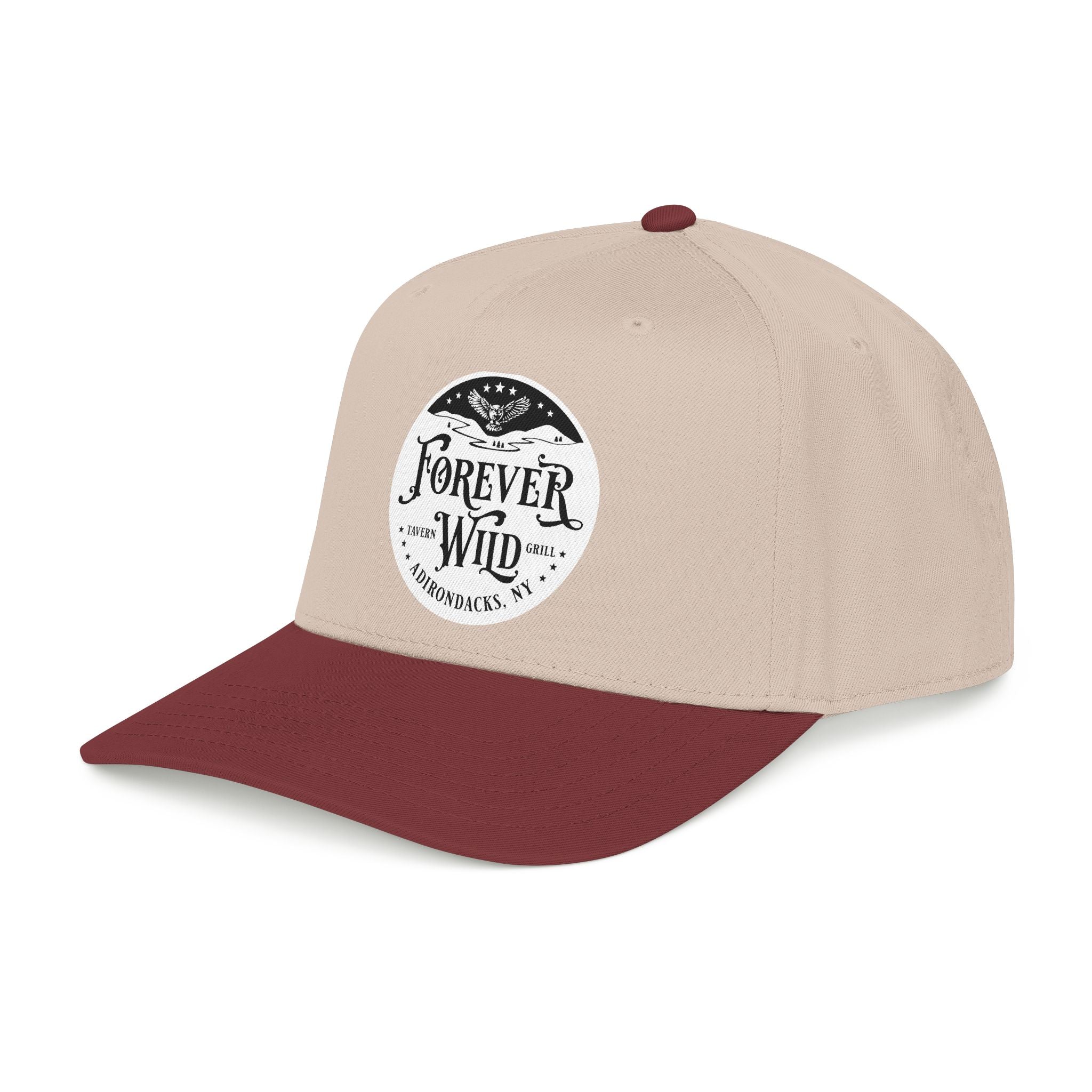 Forever Wild Tavern circle logo Mid Profile Baseball Cap | Outdoor Adventure, Adirondacks emblem