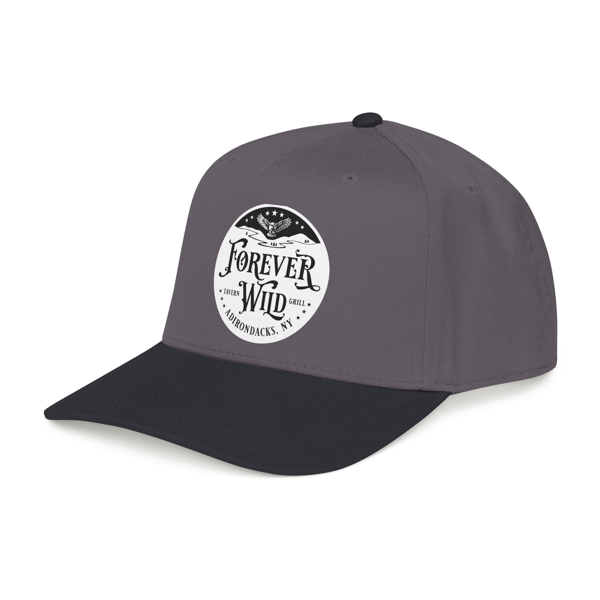 Forever Wild Tavern circle logo Mid Profile Baseball Cap | Outdoor Adventure, Adirondacks emblem