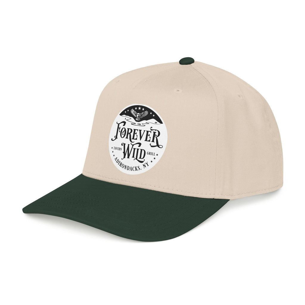 Forever Wild Tavern circle logo Mid Profile Baseball Cap | Outdoor Adventure, Adirondacks emblem