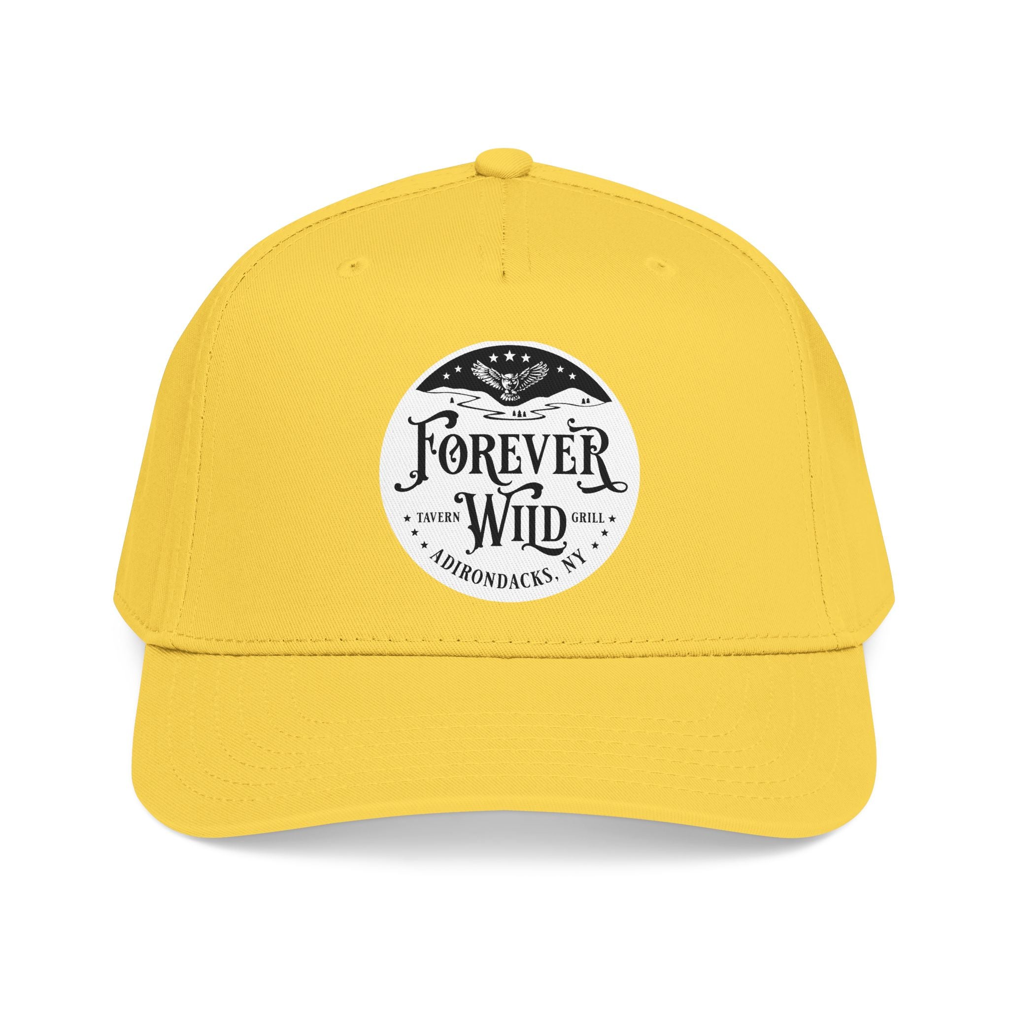 Forever Wild Tavern circle logo Mid Profile Baseball Cap | Outdoor Adventure, Adirondacks emblem