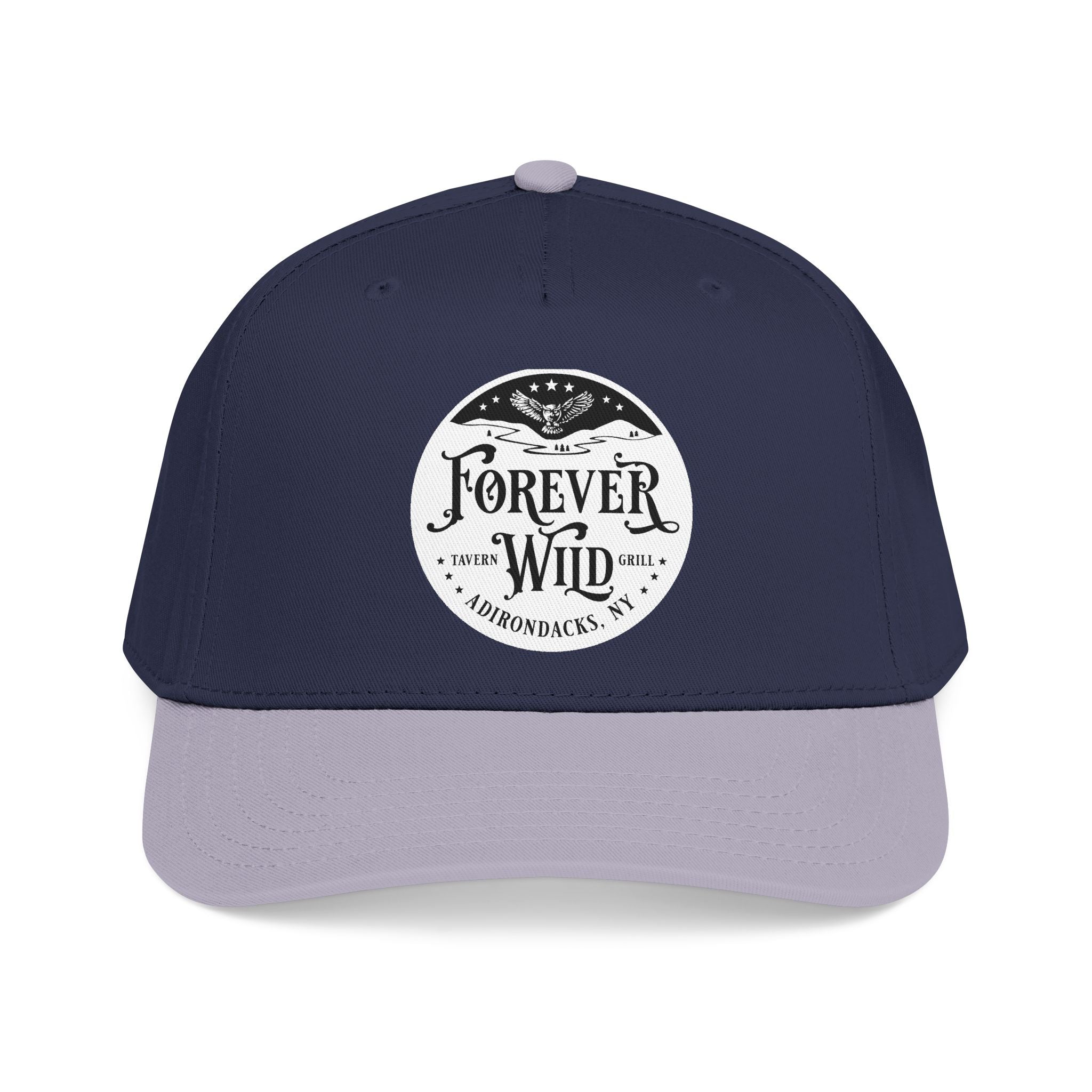 Forever Wild Tavern circle logo Mid Profile Baseball Cap | Outdoor Adventure, Adirondacks emblem