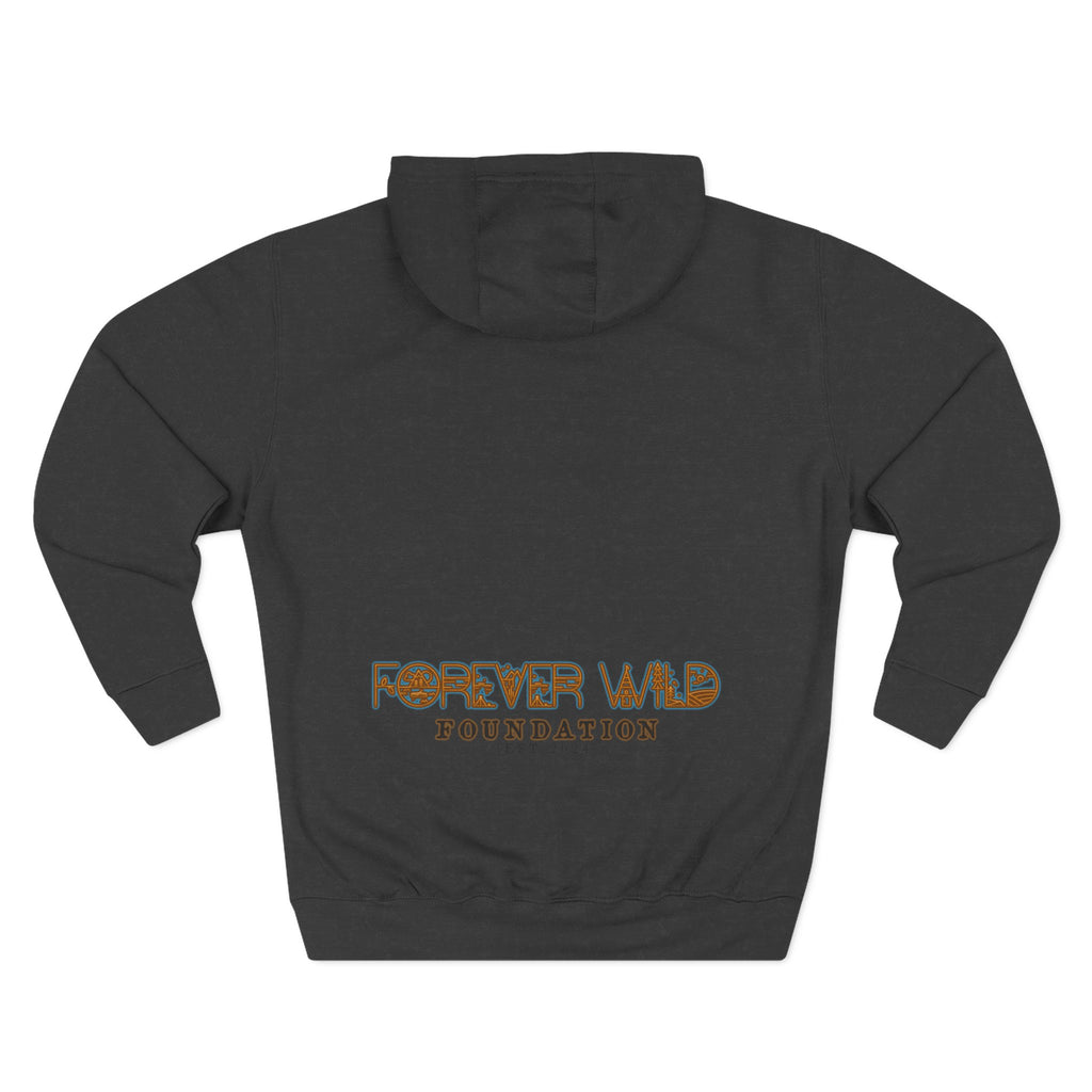 Forever Wild Foundation logo Hoodie | White pullover, wildlife lettering