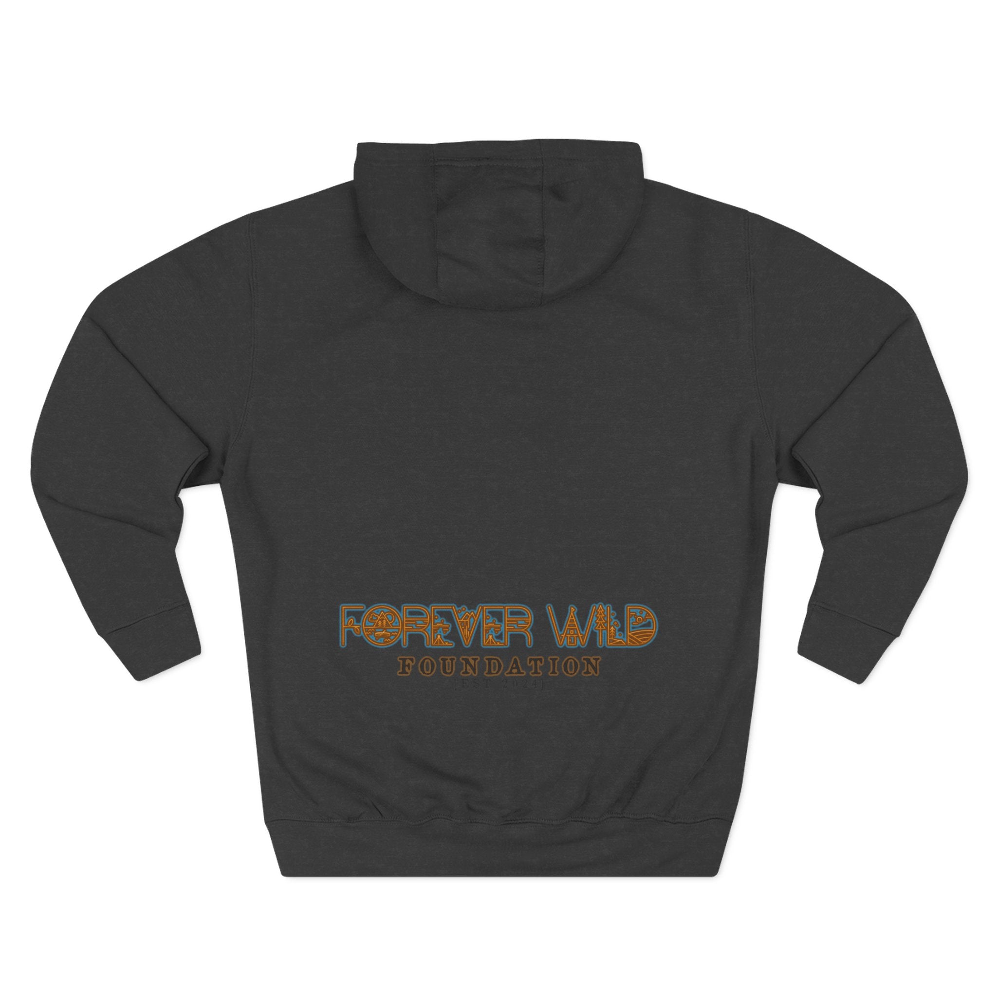 Forever Wild Foundation logo Hoodie | White pullover, wildlife lettering