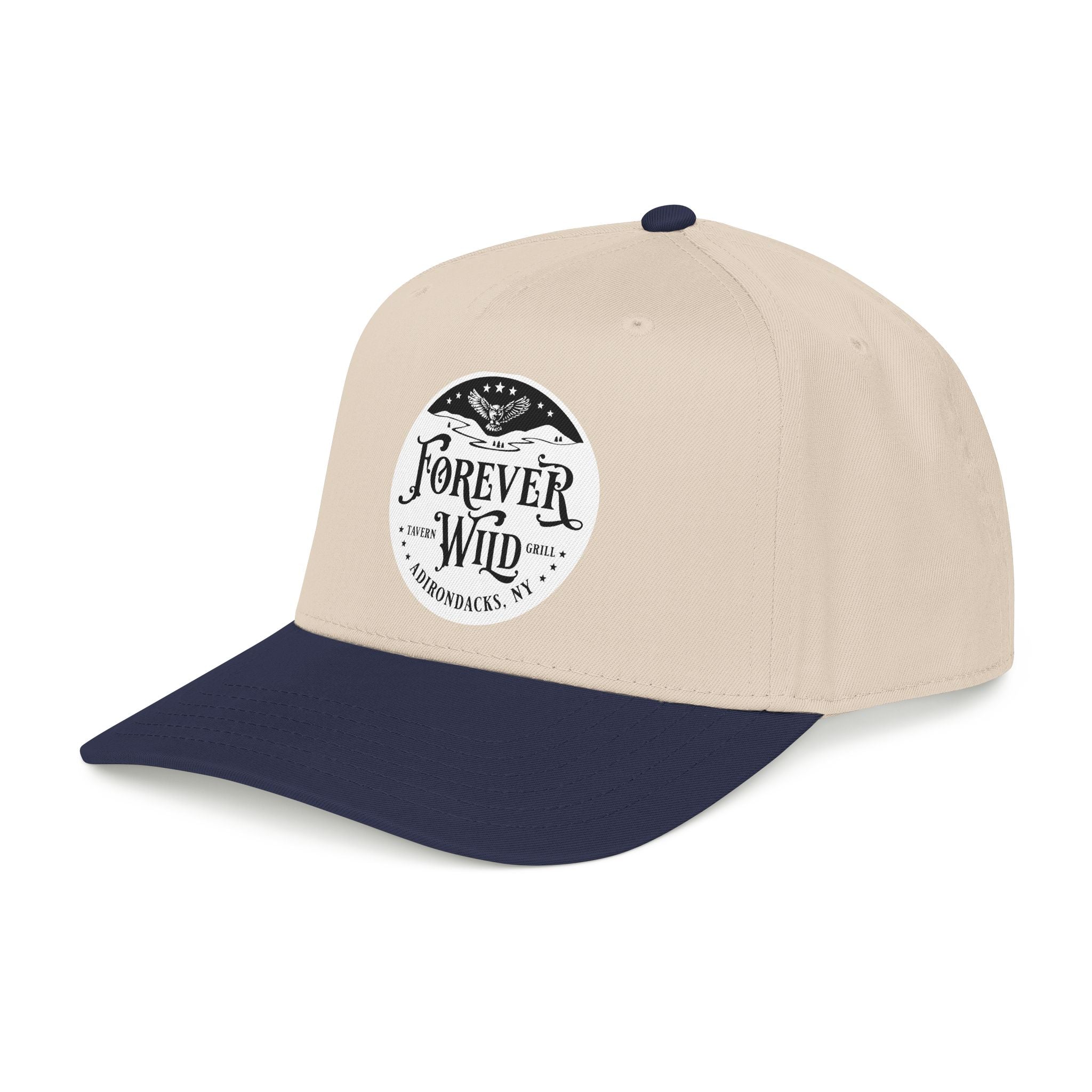 Forever Wild Tavern circle logo Mid Profile Baseball Cap | Outdoor Adventure, Adirondacks emblem