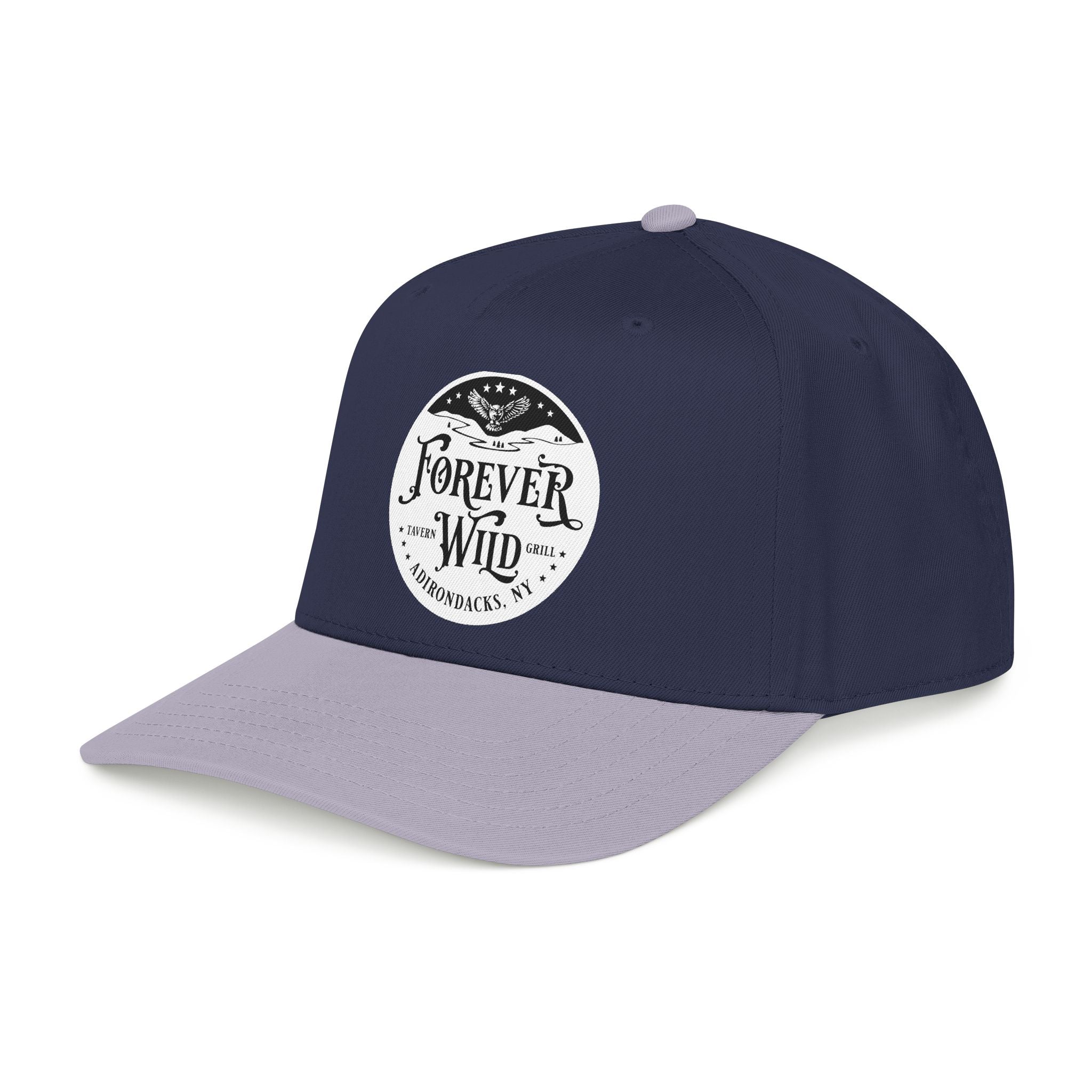 Forever Wild Tavern circle logo Mid Profile Baseball Cap | Outdoor Adventure, Adirondacks emblem