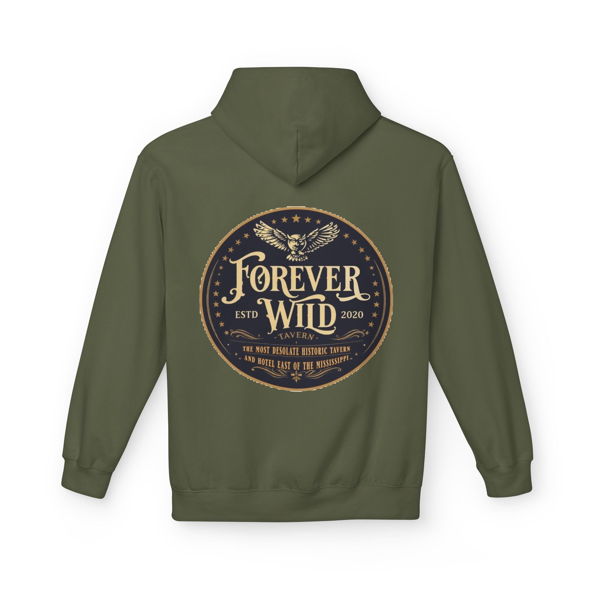 Forever Wild Tavern Hoodie — Historic Logo Large Front Logo