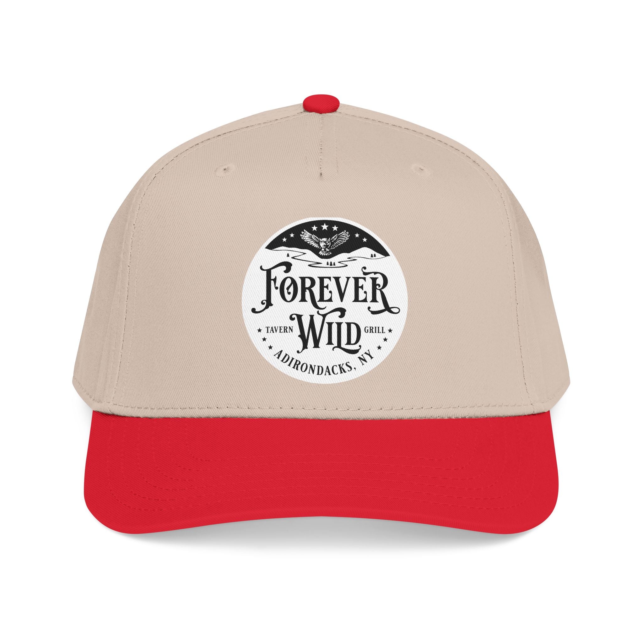 Forever Wild Tavern circle logo Mid Profile Baseball Cap | Outdoor Adventure, Adirondacks emblem