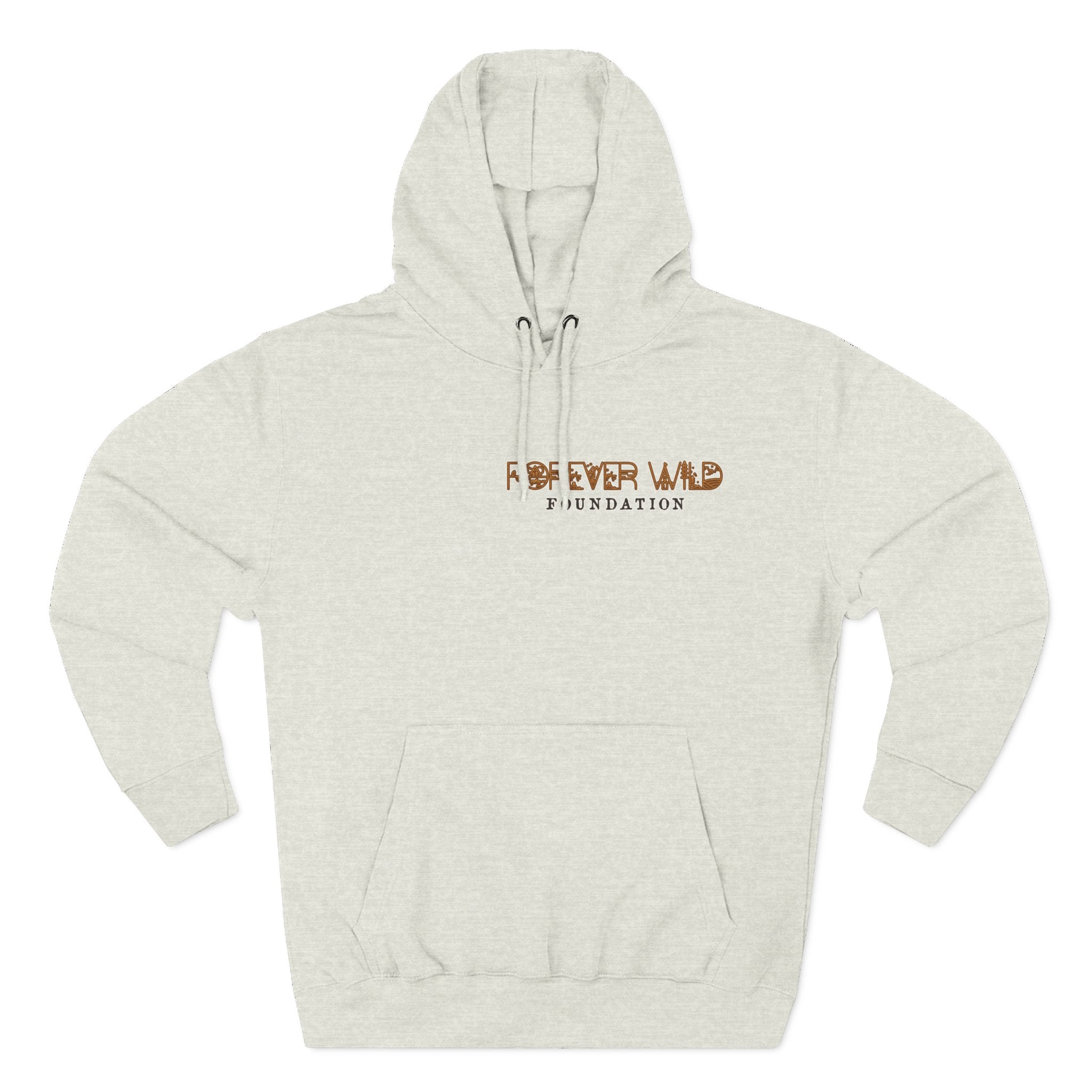 Forever Wild Foundation logo Hoodie | White pullover, wildlife lettering