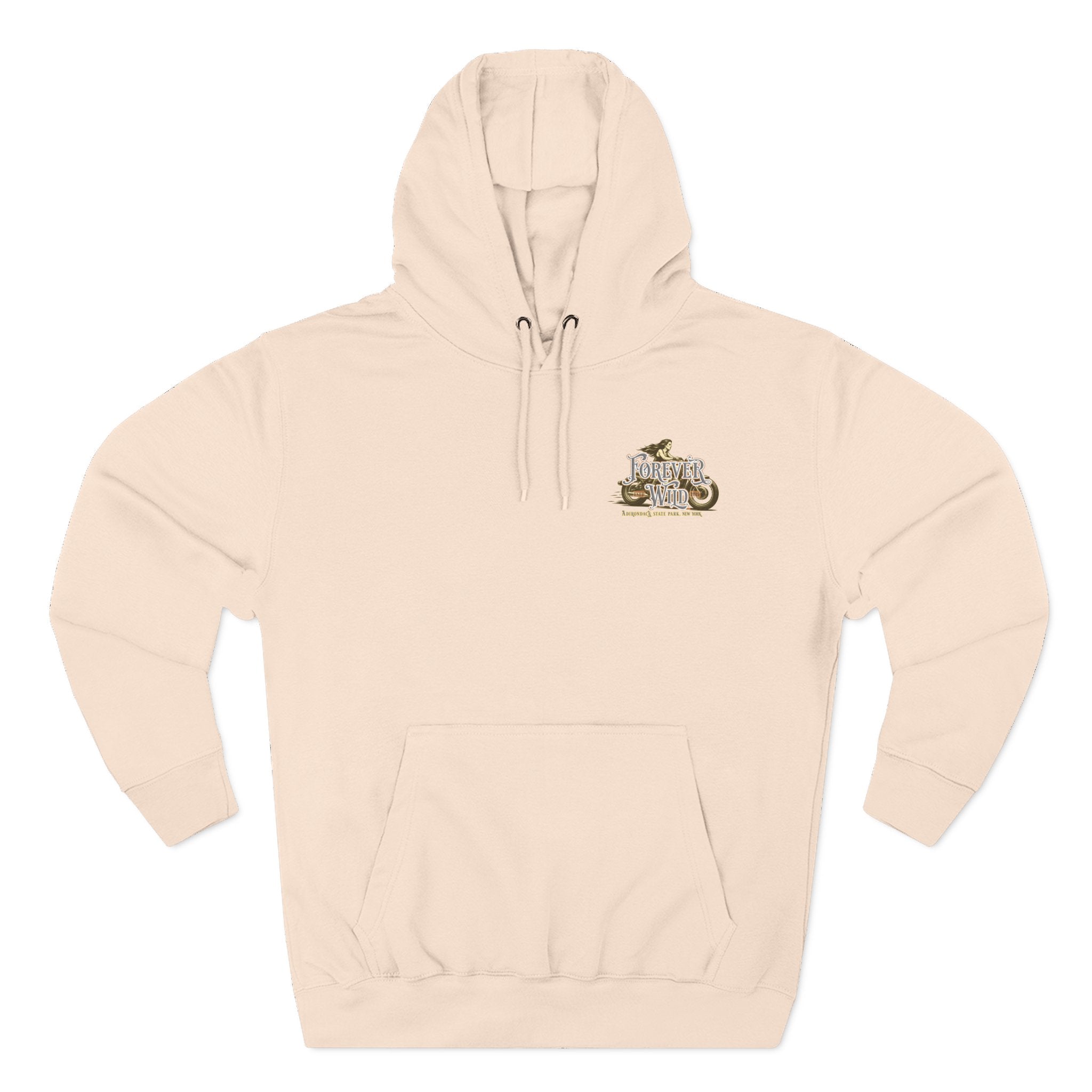 Forever Wild Tavern Motorcycle Hoodie — Retro Biker Fleece Pullover