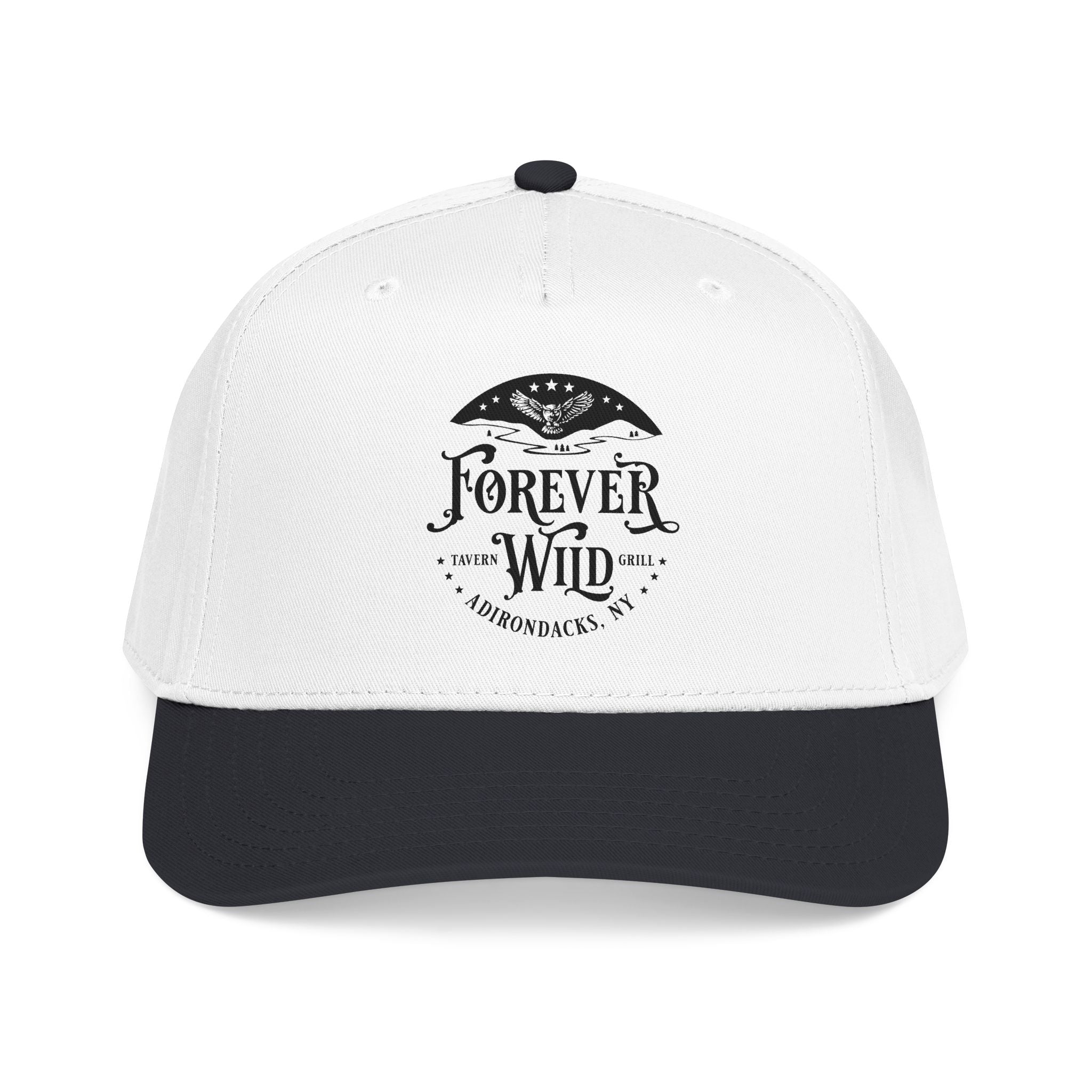 Forever Wild Tavern circle logo Mid Profile Baseball Cap | Outdoor Adventure, Adirondacks emblem