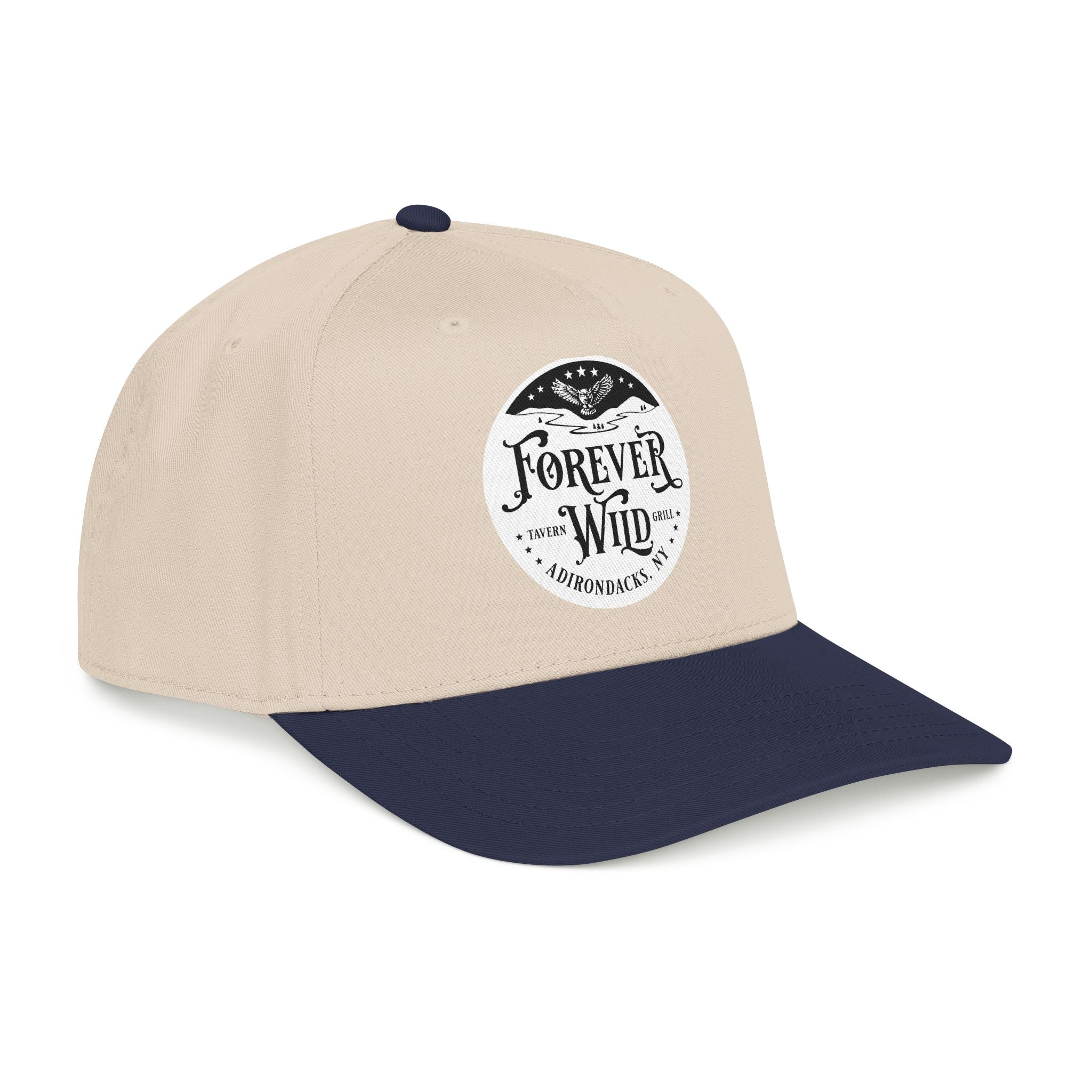 Forever Wild Tavern circle logo Mid Profile Baseball Cap | Outdoor Adventure, Adirondacks emblem