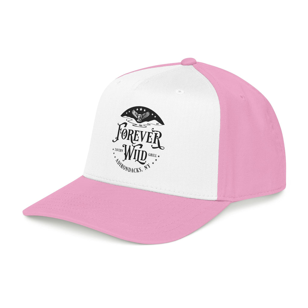 Forever Wild Tavern circle logo Mid Profile Baseball Cap | Outdoor Adventure, Adirondacks emblem